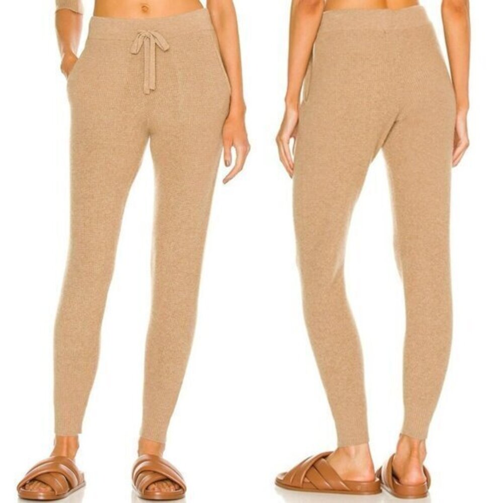 MONROW Recycled Cashmere Waffle Sweats in Sand